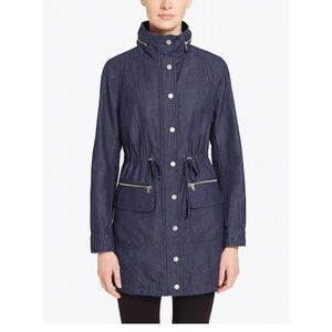 New York & Co. navy blue denim trench coat
